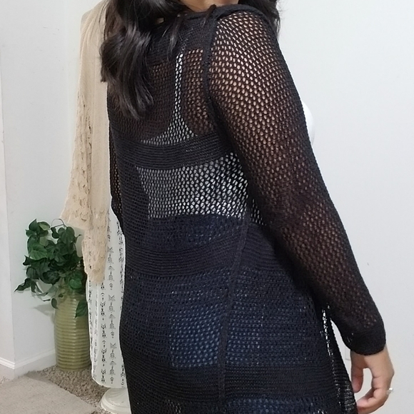 GOOD VIBES BLACK STRIPE CARDIGAN - Picture 15 of 15